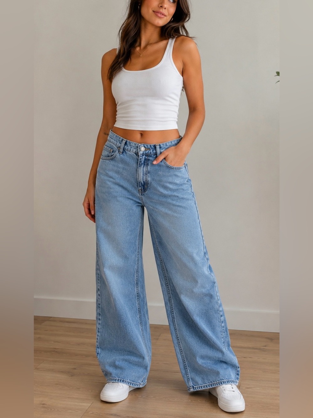 Rag & Bone Lori Mid Rise Wide Leg Jeans Sz 31 Light Acid Wash - Picture 1 of 12